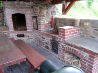 Cottage Mladkov - outdoor sitting with fireplace