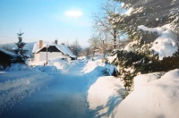 Cottage in the Bohemian forest - surroundings in winter