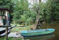 Chalet Třeboň - river, boat