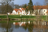 Farmhouse - view of the house across the pond